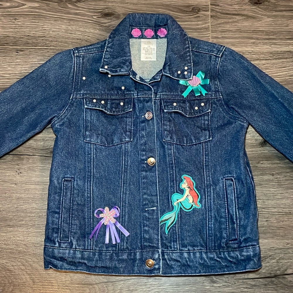 Disney Parks Disneyland Little Mermaid Ariel Embellished Jean Jacket Princess